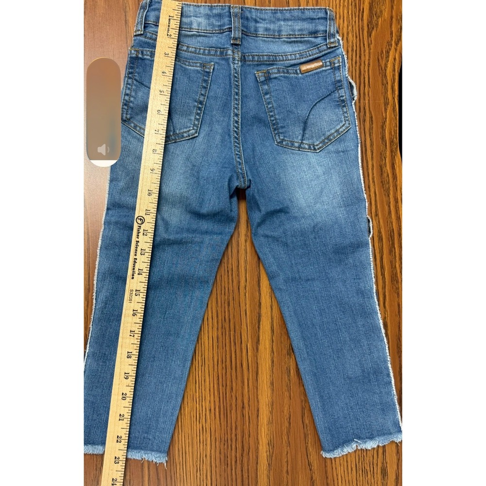 Joes Jeans Girls‎ Size 7 Blue Denim Frayed Side Stripe Slim Jeans *see note* - Picture 9 of 16